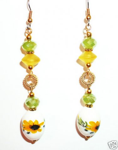 "Springtime Morning" Porcelain Earring