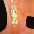 Lost in the Jungle Skull Earrings ; Fun Ooak Couture Unique Shinies