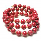 Kick it up a Notch Pink & Gold Crackle Memory Wire Bracelet