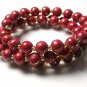 Kick it up a Notch Pink & Gold Crackle Memory Wire Bracelet