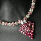 Persian Princess Pinks/ Silver Sparkling Rhinestone Choker & Earring Set