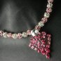 Persian Princess Pinks/ Silver Sparkling Rhinestone Choker & Earring Set