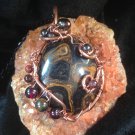 Slumber of Ancients Wirewrapped statement piece Strombolite pendant on chain