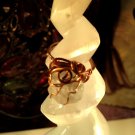 Caged Aqua Energies Aquamarine & Copper Ring Sz 7