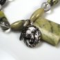 Sterling Silver & Yellow Turquoise Hummingbird Pendant Necklace