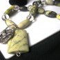 Sterling Silver & Yellow Turquoise Hummingbird Pendant Necklace