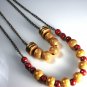 Magenta & Gold Dust Beaded Chain Necklace