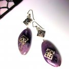 Embellished Amethyst & Sterling Silver Earrings