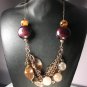 Bold Chunky Sesame Quartz, Web Agate, & Copper Beaded Neck Jewelry Pendant Necklace