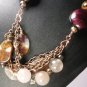 Bold Chunky Sesame Quartz, Web Agate, & Copper Beaded Neck Jewelry Pendant Necklace