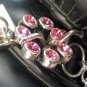 Fun Turquoise Pink and Silver Charm Bracelet One of a kind
