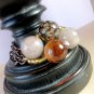 Quartz and Web Agate Beaded Chain Bracelet One of a kind