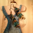 Siren's Lament- Crystal Glass Dangle Wire Wrapped Fun Whimisical Earrings