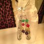 Rainbow Drop Dramatic Elegant Crystal Leverback Dangle Earrings; Fun Whimisical Ooak