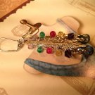 Rainbow Drop Dramatic Elegant Crystal Leverback Dangle Earrings; Fun Whimisical Ooak