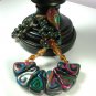 Statement Necklace, Colorful, Polymer Beads, One of a Kind; Couture