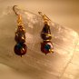 Garnet Brocade Dainty Fine Gemstone Wirewrapped Dangle Earrings; Fun Whimisical Ooak