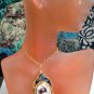 Lady London Blue Pendant Necklace:Fun Love Whimsical Ooak Shinies