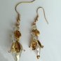 Immortal Bloom Golden Wire Dangle Earrings; Fun Ooak Couture Unique Shinies