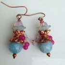 Floating Gardens Copper Dangle Earrings; Fun Ooak Couture Unique Shinies