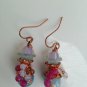 Floating Gardens Copper Dangle Earrings; Fun Ooak Couture Unique Shinies