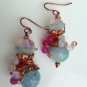 Floating Gardens Copper Dangle Earrings; Fun Ooak Couture Unique Shinies