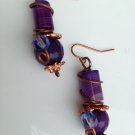 La Ciruela Copper Wire Dangle Earrings; Fun Ooak Couture Unique Shinies Artisan