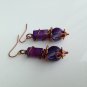 La Ciruela Copper Wire Dangle Earrings; Fun Ooak Couture Unique Shinies Artisan