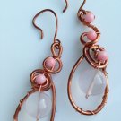 Peach Mist Rose Quartz Baby Soft Pink Coral Urn Like Earrings; Fun Artisan Shinies