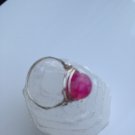 Simple Dream Ring Dream Fire Agate in Pink Fuchsia Size 5 1/2; Fun Couture Shinies