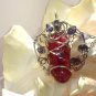 Drinking Sapphire Wine Ice Flake Quartz Iolite Wirewrapped Pendant Necklace