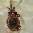A Little Bit of Luck-Rutilated Quartz Wire wrapped Pendant Necklace; Artisan Ooak Shinies