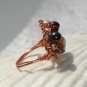 Signet of the Crystal Tiger-Wire Wrapped Tiger Eye And Iron Gemstone Ring Size 7