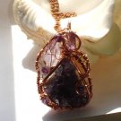 Another Beauty In the Rough- Amethyst Geode Wire wrapped Pendant Necklace