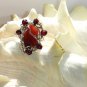 Harvest Tidings-Silver fill Wire Wrapped Citrine & Garnets Gemstone  Ring Size 7 1/2