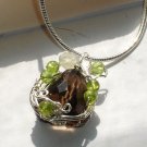 Forest of Shadows- Smoky Quartz Wire wrapped Pendant Necklace