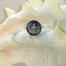 The Other Mother-Button Wire Wrapped Ring Size 8:Love Whimsical Ooak Shinies