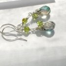 Shimmering Zephyr -Peridot Gemstone Wire Wrapped Earrings