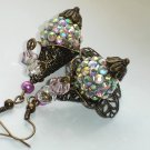 Time To Shine - Bling Ball Wire Wrapped Earrings; Fun Ooak Couture Unique Shinies
