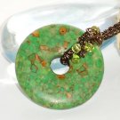 Circle of Trees- Peridot Wirewrapped Turquoise Pendant Necklace