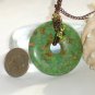 Circle of Trees- Peridot Wirewrapped Turquoise Pendant Necklace