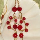 Dramatic Poppy -Agate Artisically Wire Wrapped Earrings; Fun Ooak Couture Unique Shinies