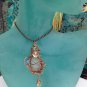 Refreshing Thoughts- Fluorite Crystal Wire wrapped Pendant Necklace; Bohemian Artisan Ooak