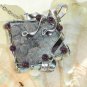 Ice Wine _ Flower Amethyst Druzy Geode Wire wrapped Pendant Necklace