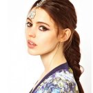 Fashion Head Jewelry Silver Metal Crystal Drop Rivet Forehead Pendant Hair Clip