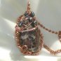 Red Leopard- Leopard skin Jasper Pearls Wire wrapped Pendant Necklace