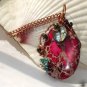 Passion at Sunset-Sea sediment Imperial Jasper Wirewrapped Pendant Necklace