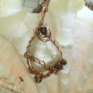 Cocoa Moon- Moonstone Tigers eye Wirewrapped Pendant Necklace