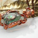 A Window to the Sea-- Amazonite Copper Wirewrapped Pendant Necklace