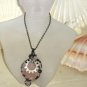 Steampunk Rose- Rose quartz Cog Black Wire Wirewrapped Pendant Necklace